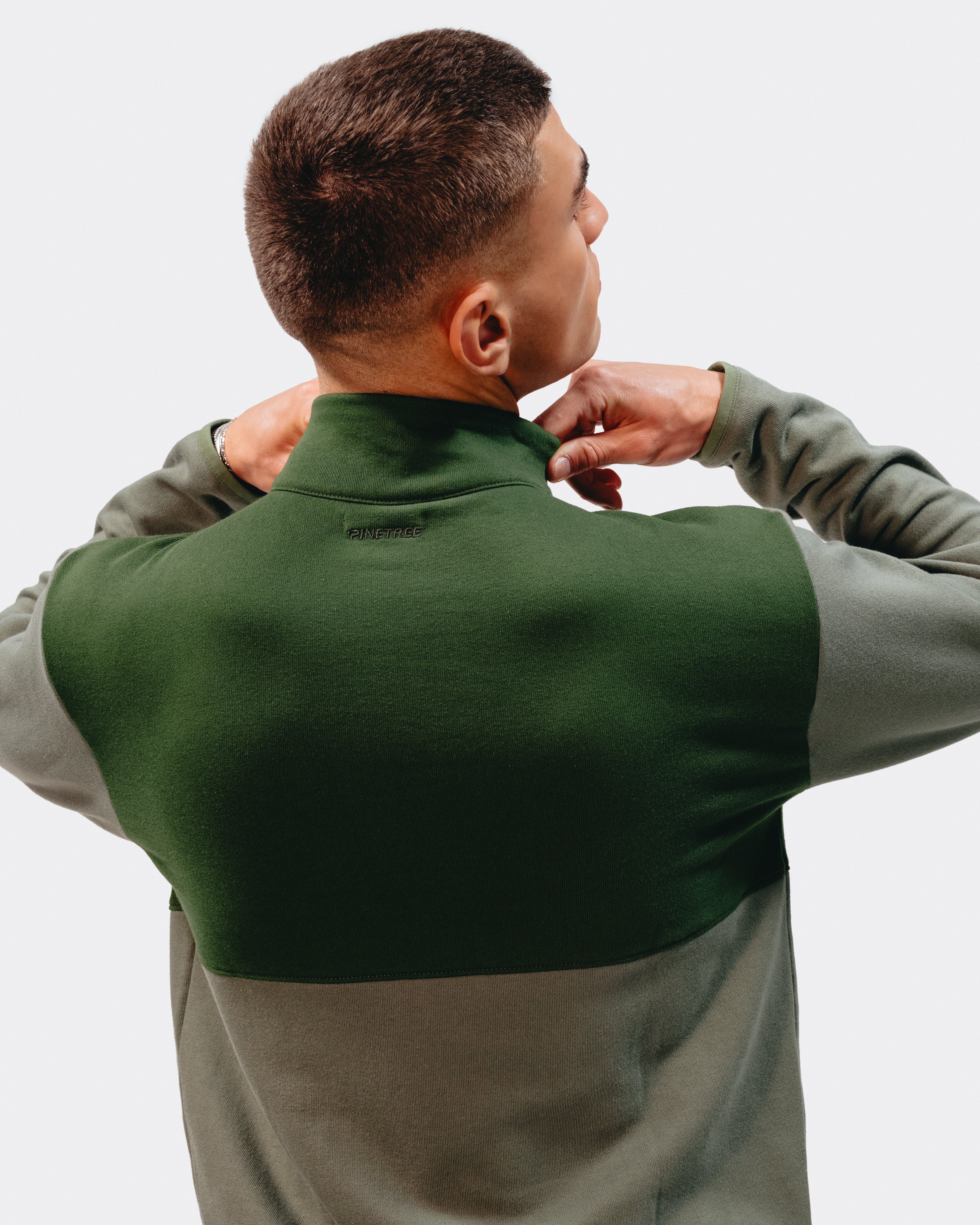 Quater zip long sleeve - Four Leaf Clover / Douglas Fir