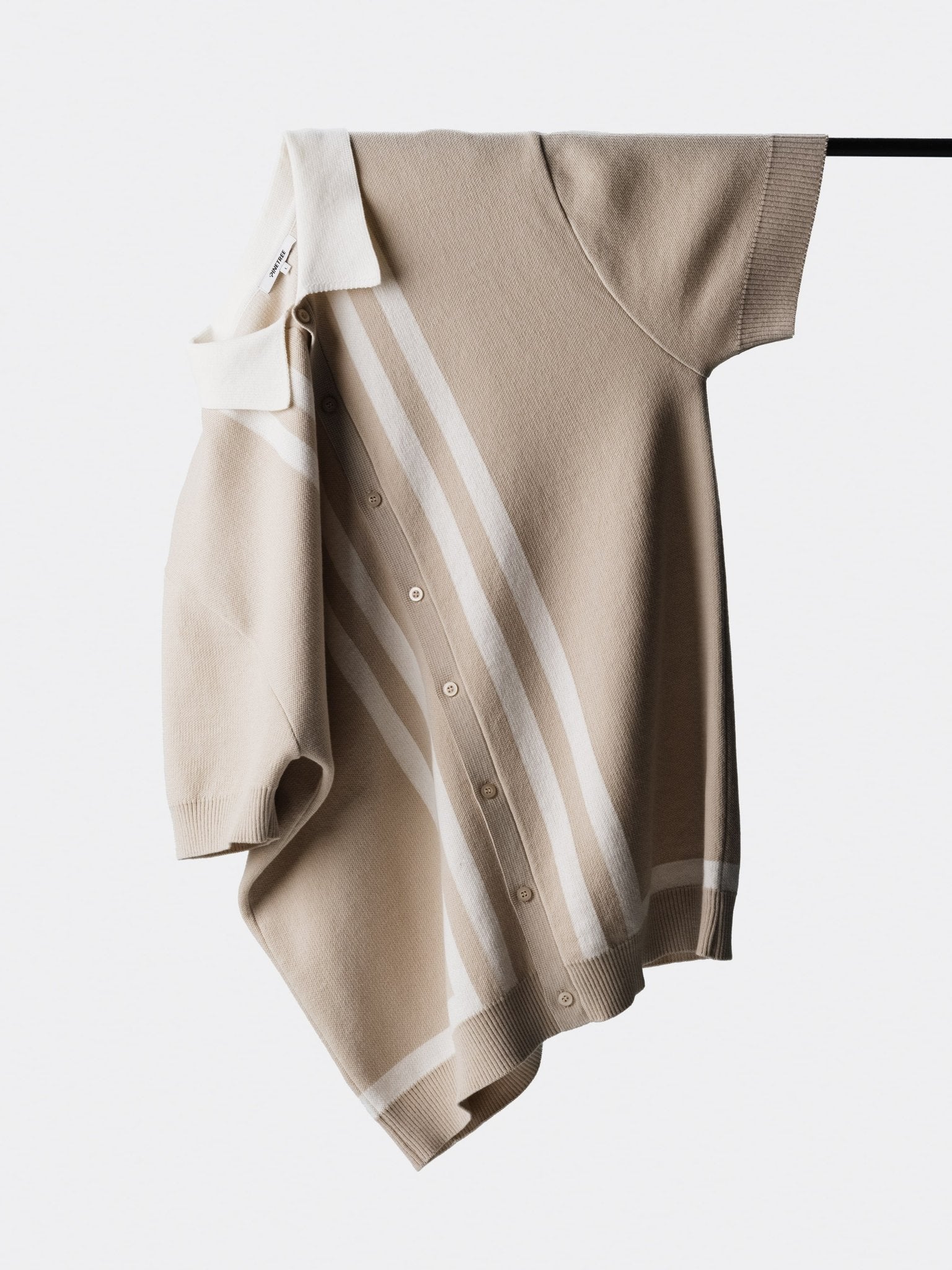 Bohème Knit Polo - Cloud Dancer / French Oak - Pinetree