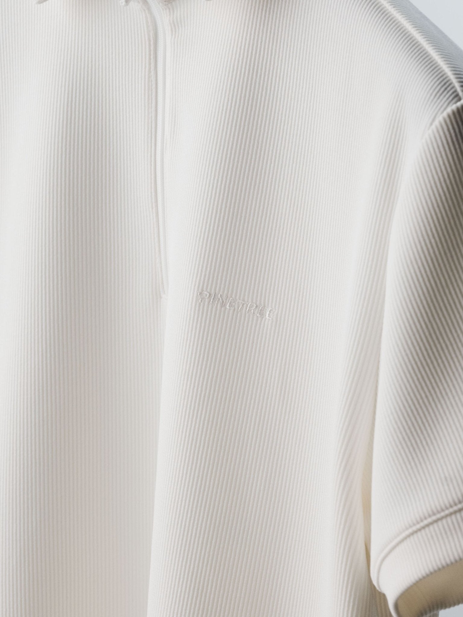 Contour Polo zipper - Cloud Dancer - Pinetree