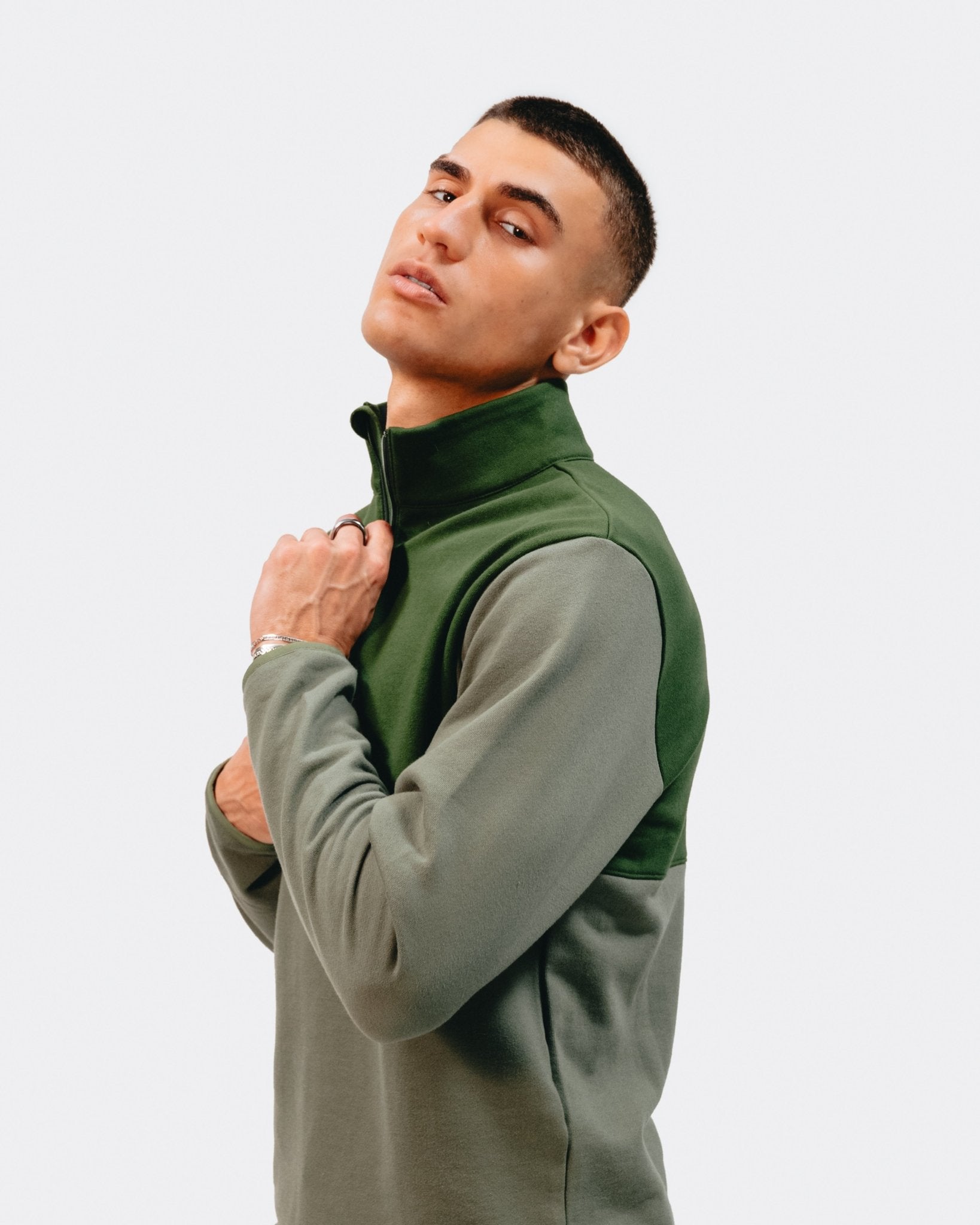 Quarter zip long sleeve - Four Leaf Clover / Douglas Fir - Pinetree
