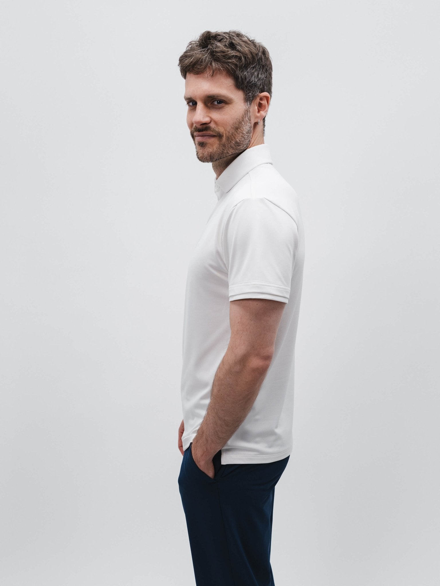 Tour Tech Polo - Cloud Dancer - Pinetree
