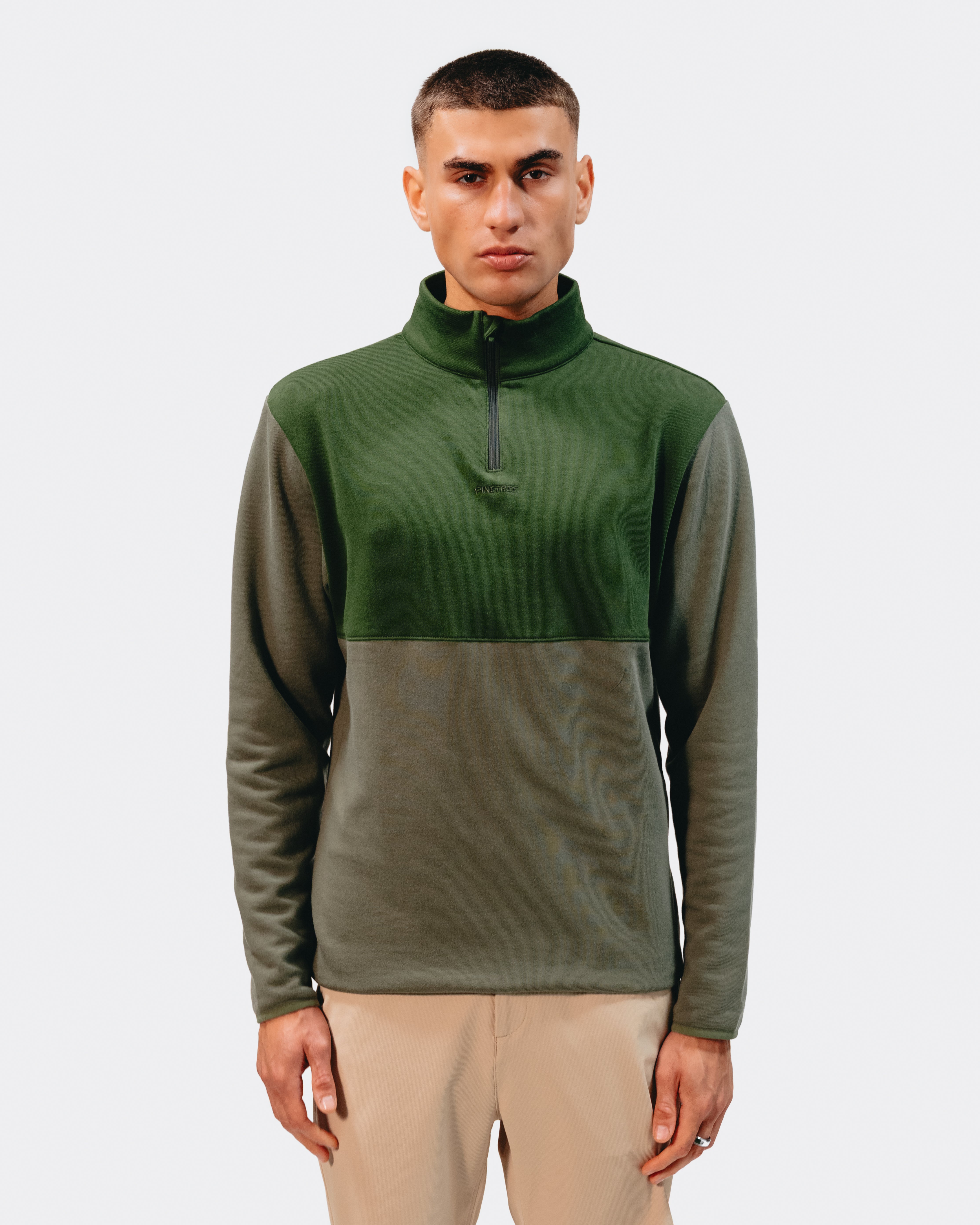 Quater zip long sleeve - Four Leaf Clover / Douglas Fir