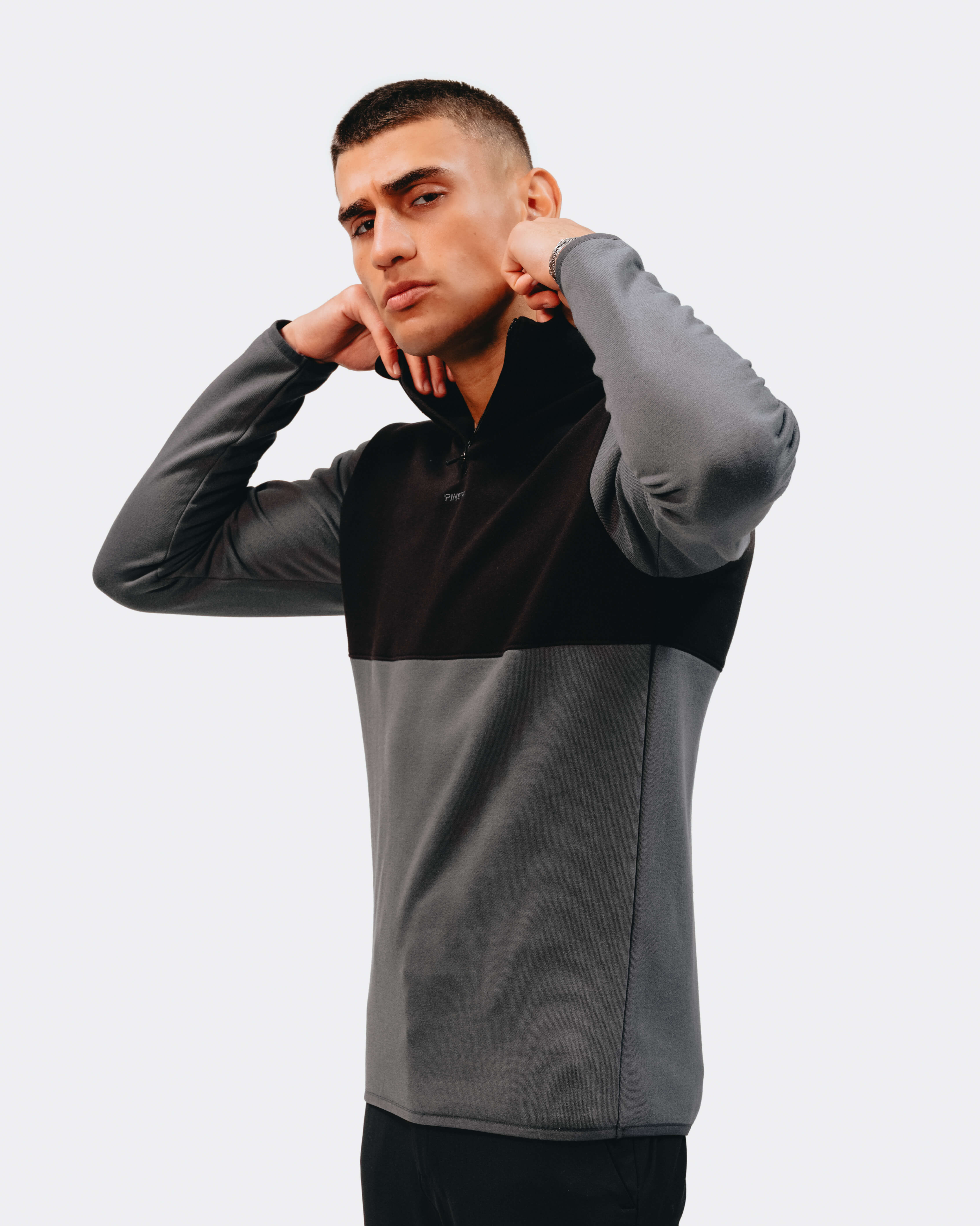 Quater zip long sleeve - Meterorite / Asphalt