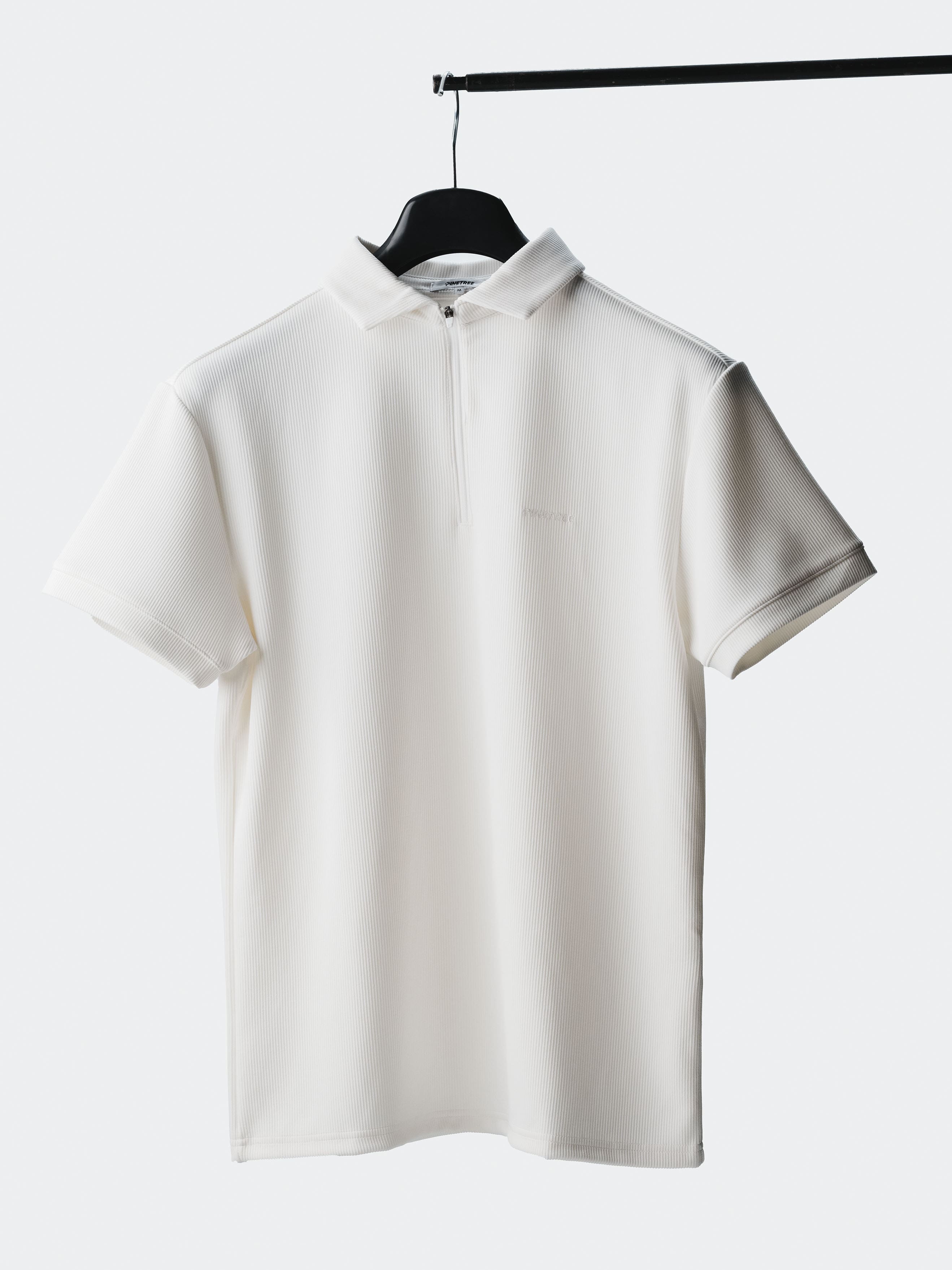 Contour Polo w. zipper - Cloud Dancer
