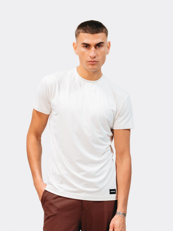 Base Tech Tee - Cloud Dancer - Pinetree