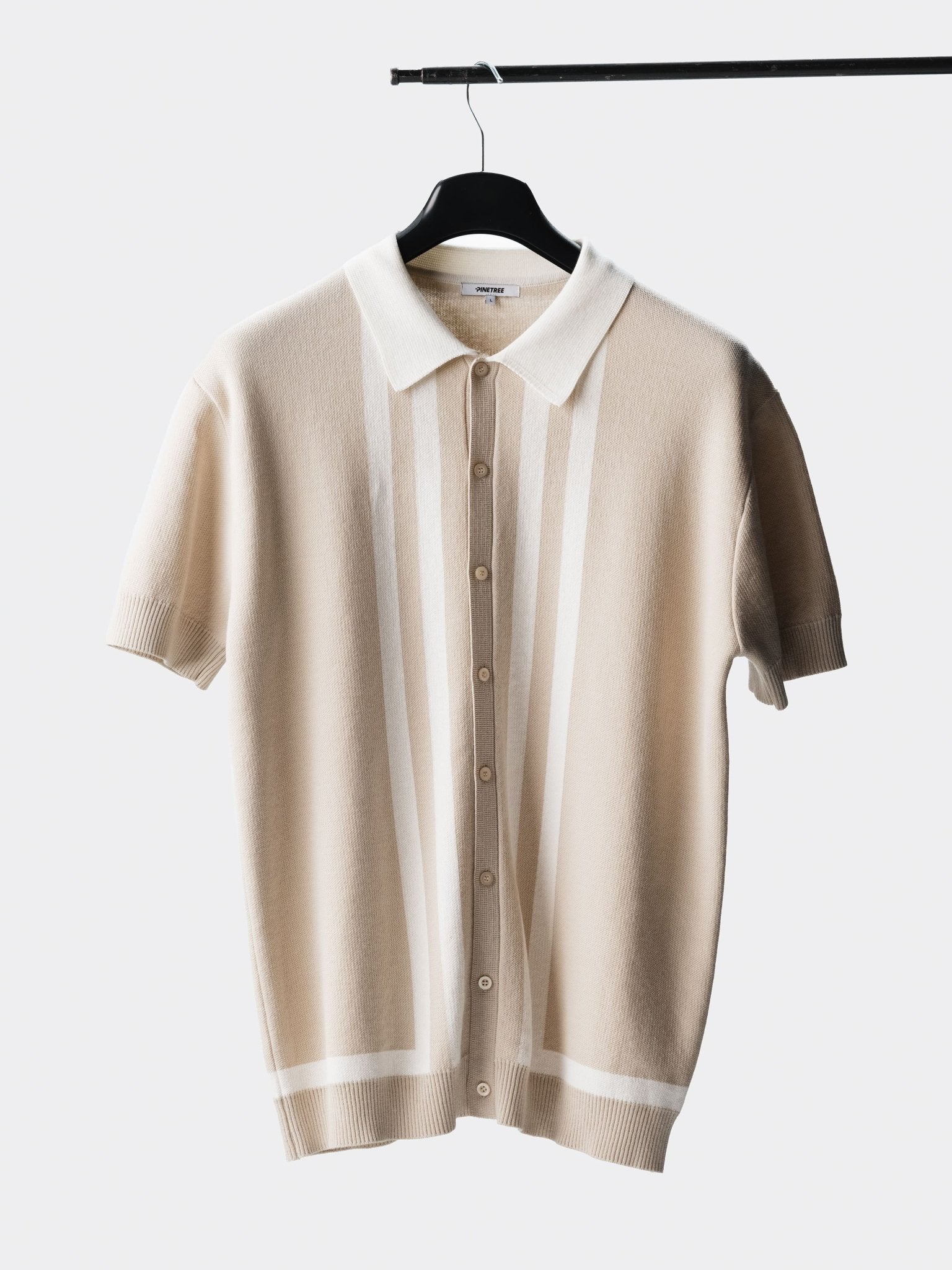 Bohème Knit Polo - Cloud Dancer / French Oak - Pinetree