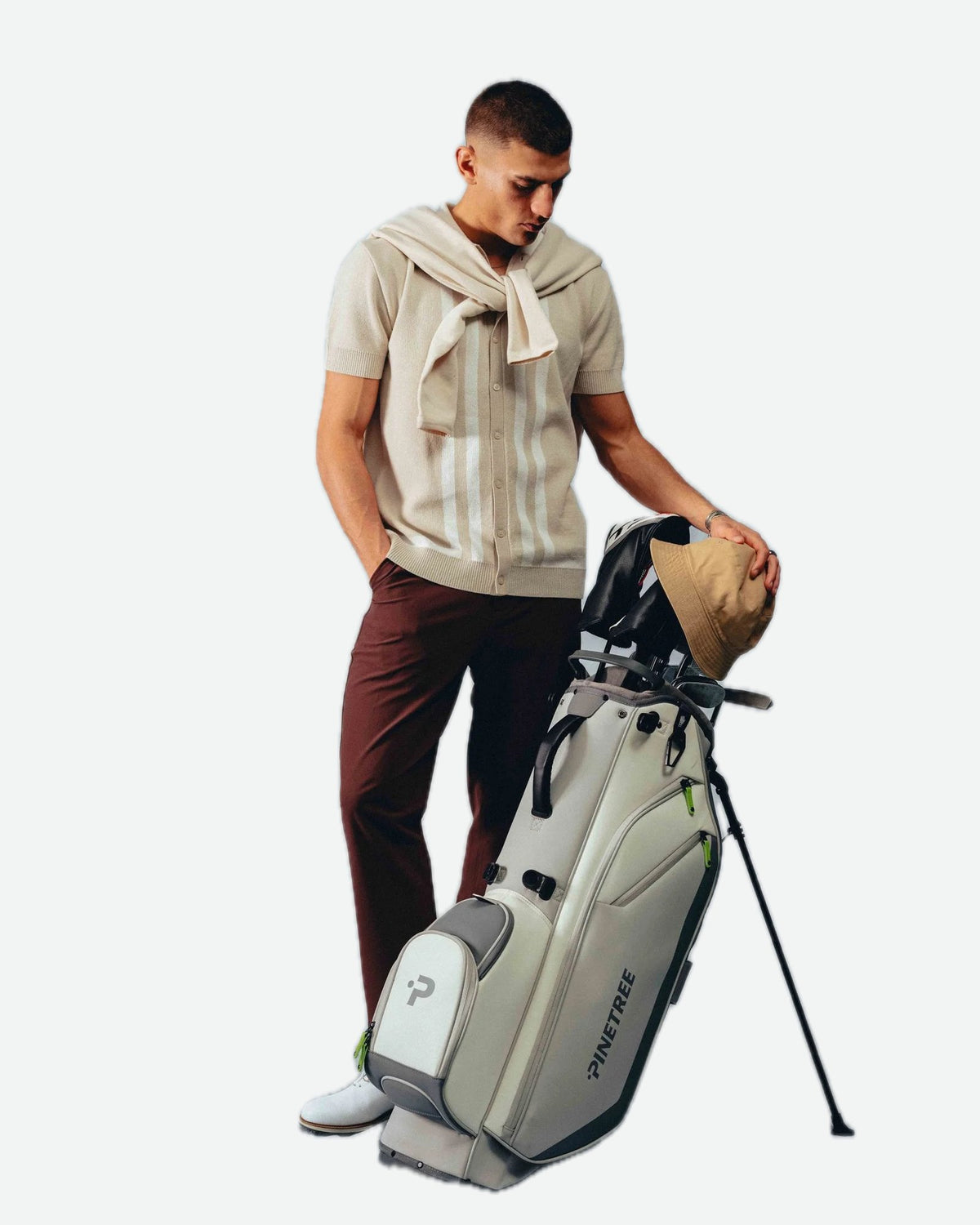 Bohème Knit Polo - Cloud Dancer / French Oak - Pinetree