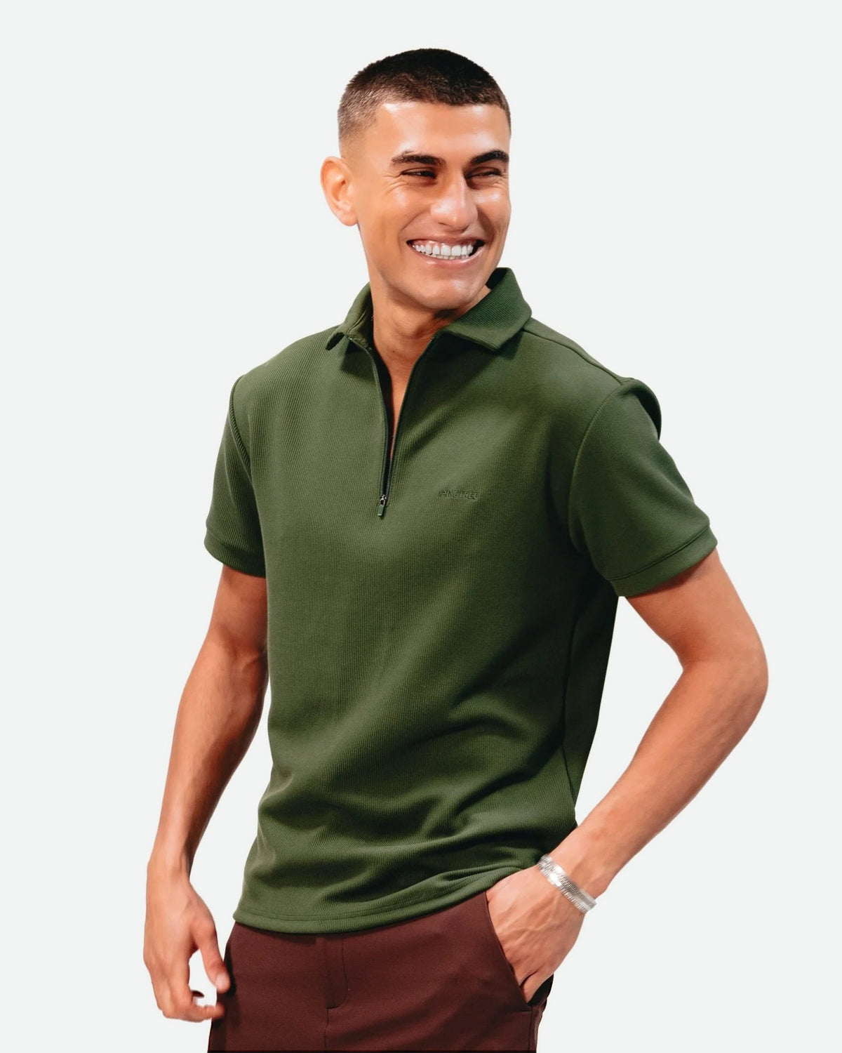 Contour Polo zipper - Douglas Fir - Pinetree