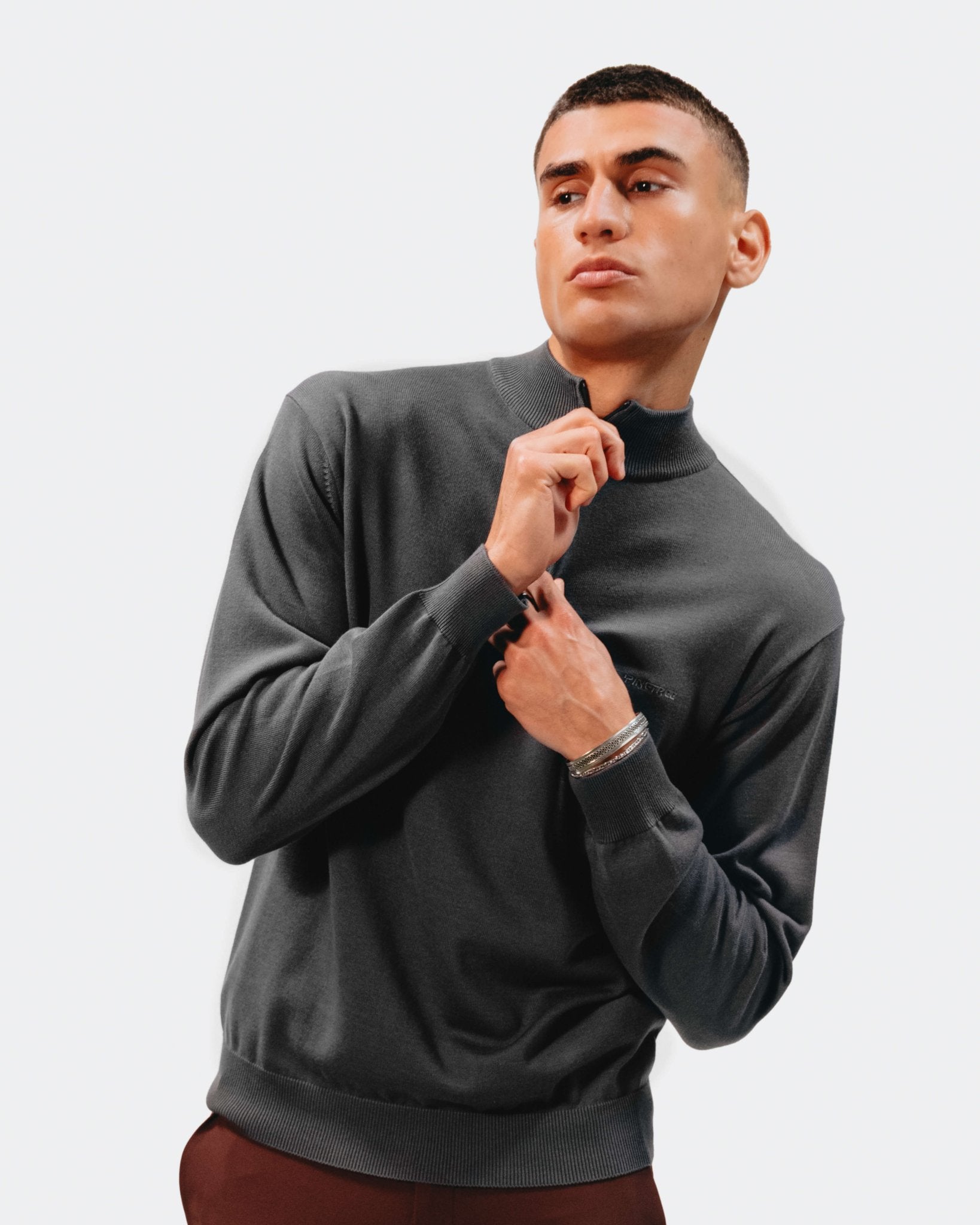 Echo Q - Zip Knit - Asphalt - Pinetree