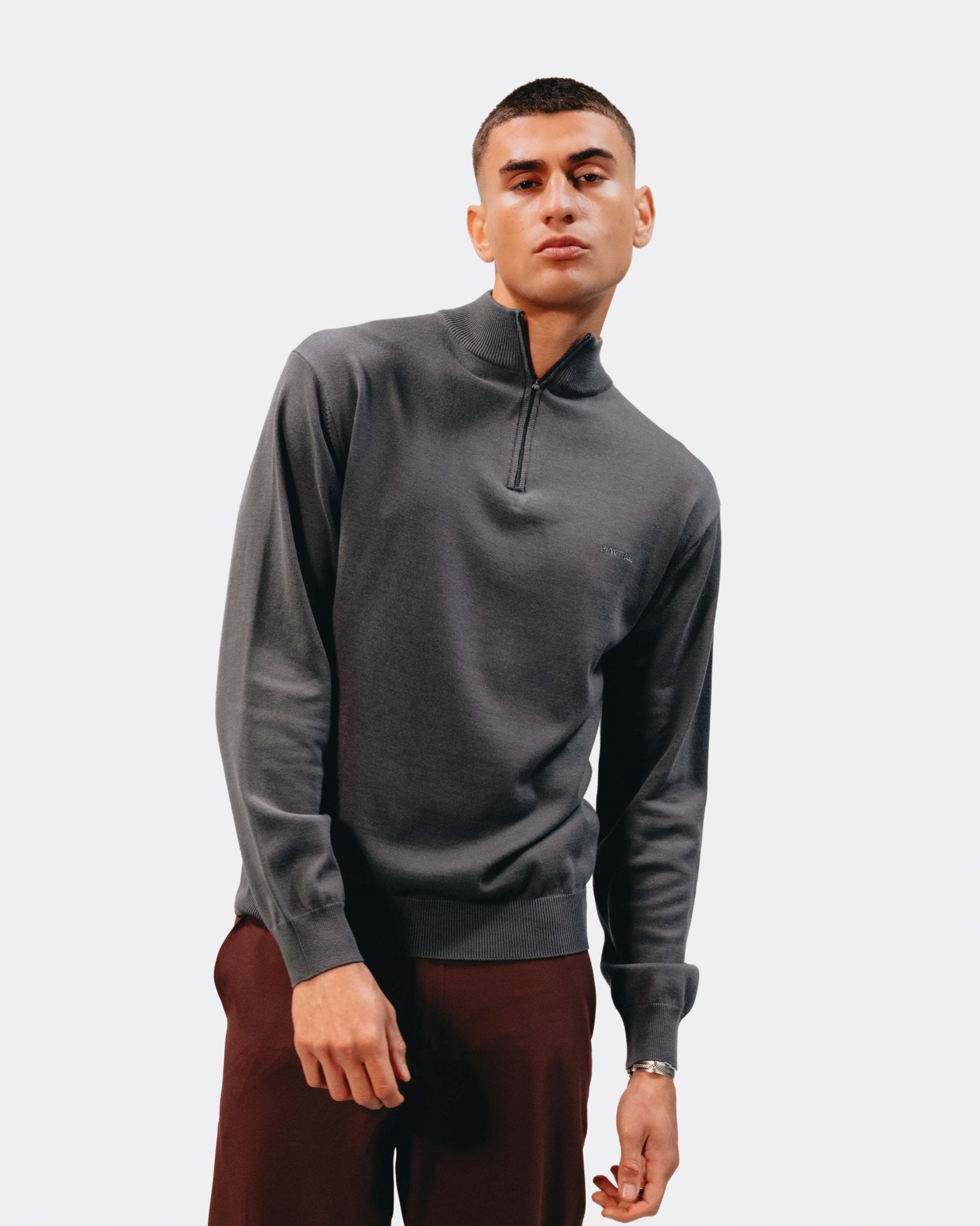 Echo Q - Zip Knit - Asphalt - Pinetree