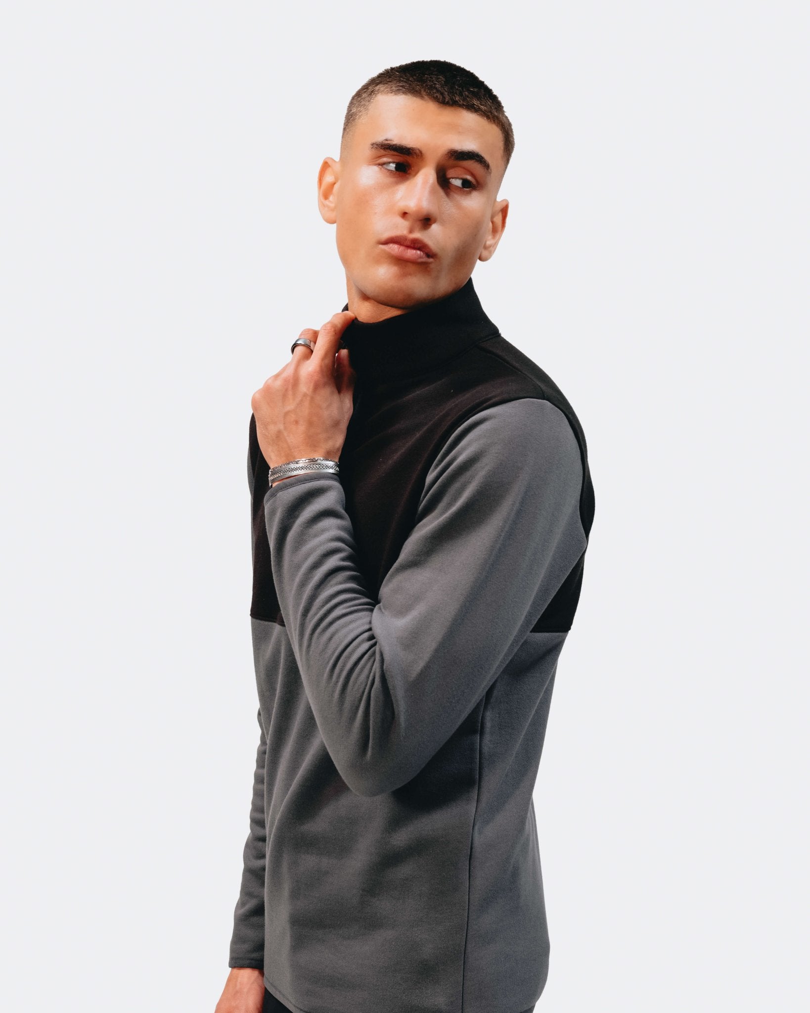 Quarter zip long sleeve - Meteorite / Asphalt - Pinetree